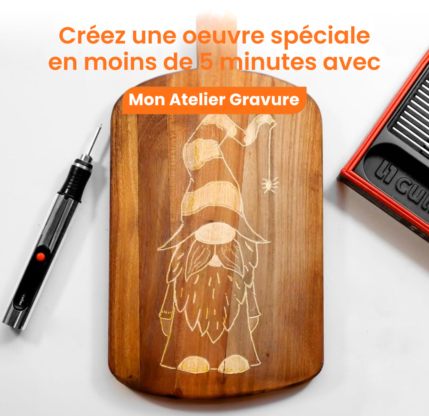 Kit de gravure complet pour personnaliser vos objets, pour débutants et passionnés.