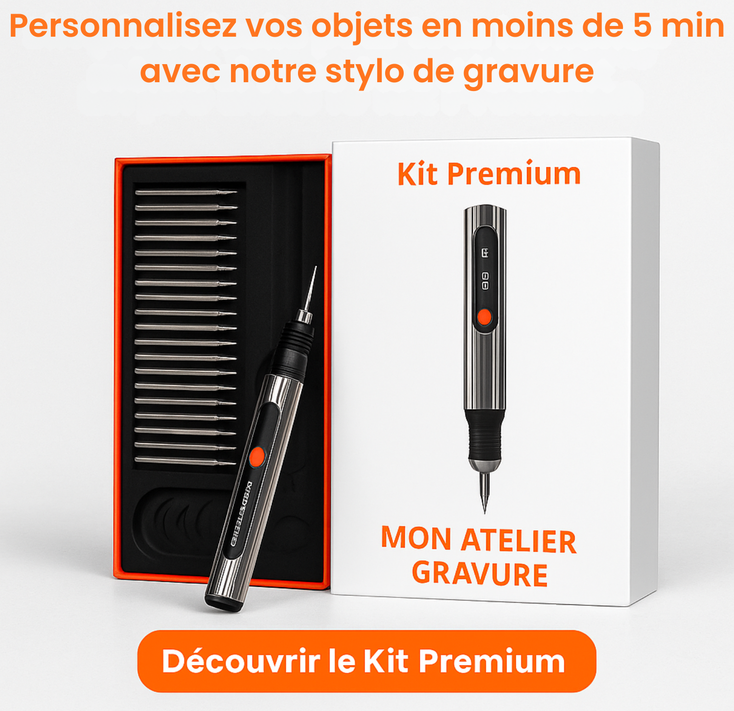 Kit de gravure complet pour personnaliser vos objets, pour débutants et passionnés.